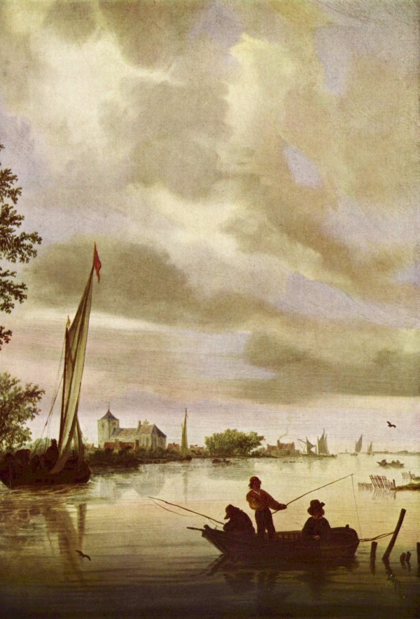Men fishing by Salomon van Ruysdael